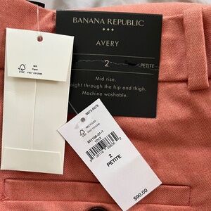 Banana Republic coral/peach twill cropped pant